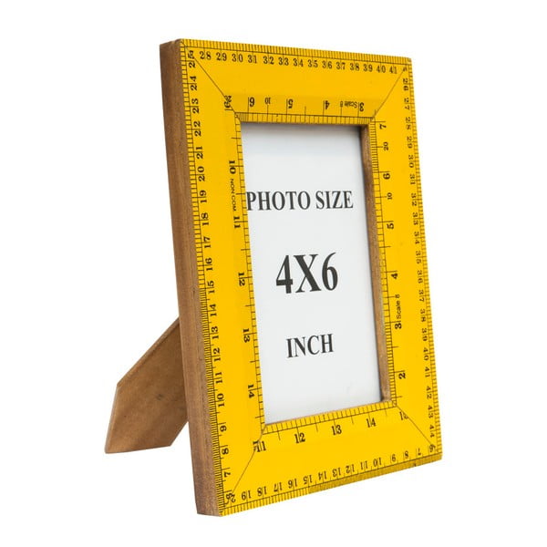 Żółta ramka na zdjecia z linijek  Novita, 16x22 cm