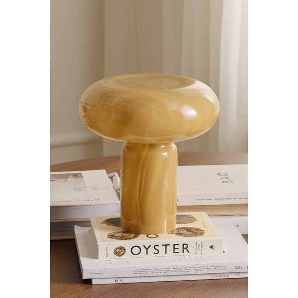 Szklana lampa stołowa w kolorze khaki (wysokość 28 cm) Aurora – Ellos Home-image-3