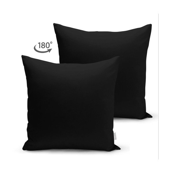 Czarna poszewka na poduszkę Minimalist Cushion Covers, 45x45 cm-image-1