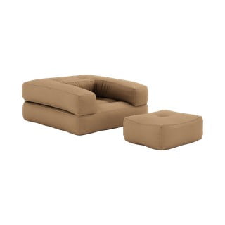 Rozkładany fotel z brązowym obiciem Karup Design Cube Mocca