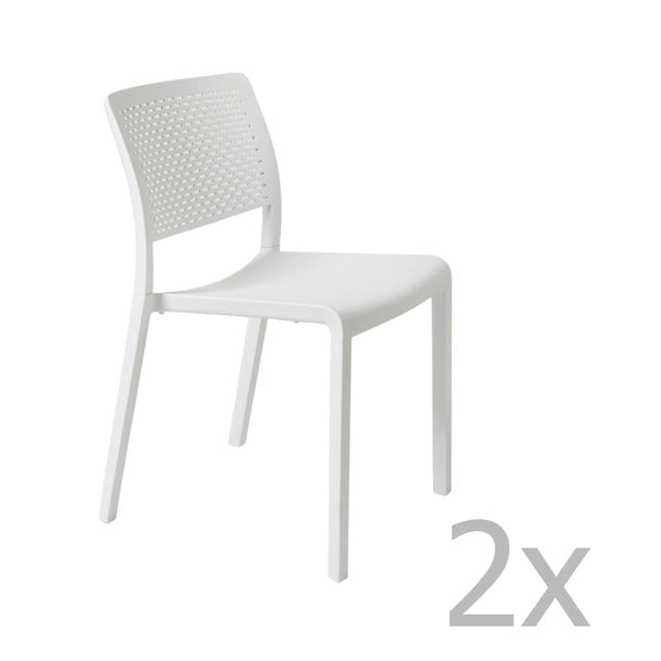 Zestaw 2 białych krzeseł ogrodowych Resol Trama Simple