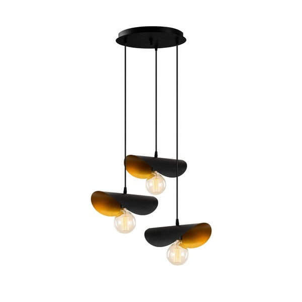 Lampa wisząca w czarno-złotym kolorze z metalowym kloszem ø 45 cm Sivani – Opviq lights