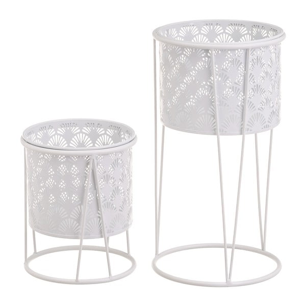 Metalowe kwietniki 2 szt. ø 22 cm (wysokość 40 cm) – Casa Selección