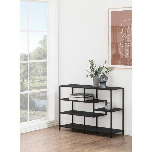 Czarny regał w dekorze jesionu 114x78 cm Seaford – Actona-image-4