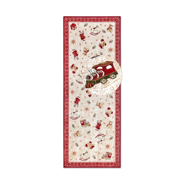 Czerwony chodnik z mieszanki bawełny ze świątecznym motywem 80x200 cm Toy's Delight Red Christmas – Villeroy&Boch