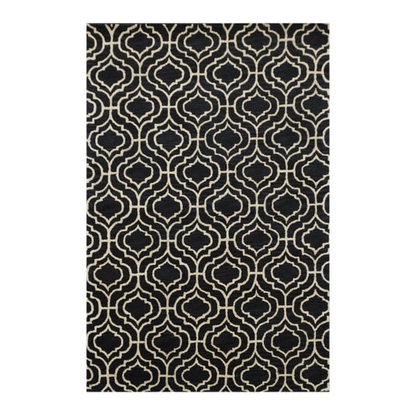 Czarny dywan tuftowany ręcznie Dallas, 153x244 cm