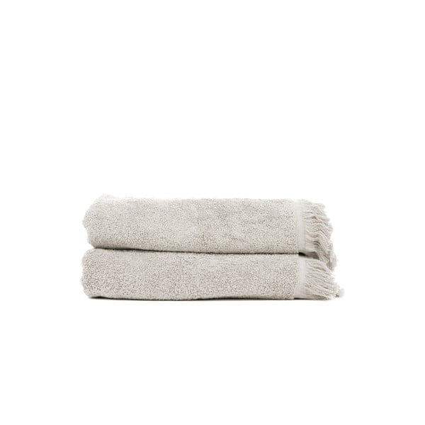 Zestaw 2 jasnoszarych ręczników kąpielowych z bawełny Casa Di Bassi, 70x140 cm