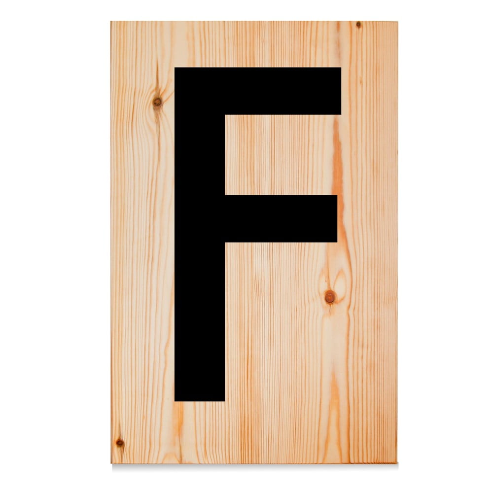 Drewniana tabliczka Letters F