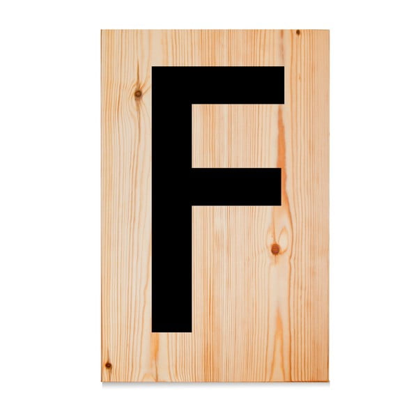 Drewniana tabliczka Letters F