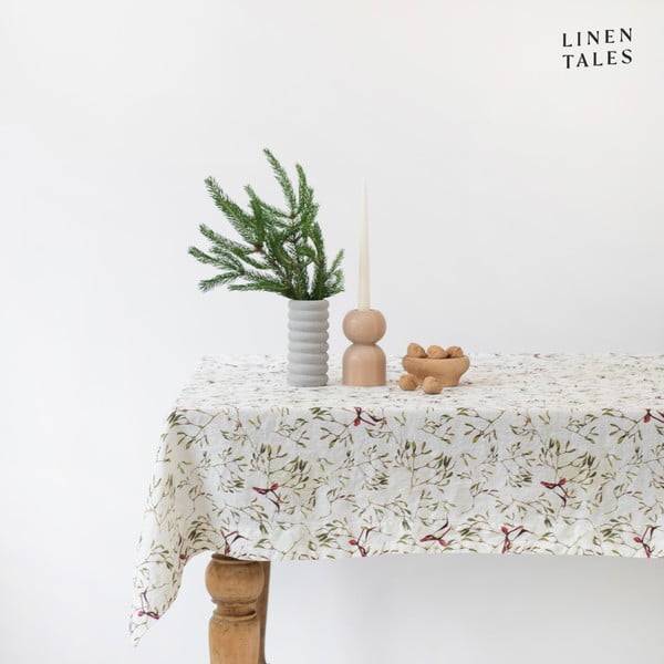 Lniany obrus ze świątecznym motywem 140x380 cm – Linen Tales