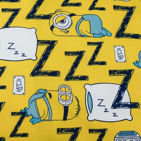Żółta/niebieska bawełniana pościel dziecięca jednoosobowa 140x200 cm Mimoni Lazy Club – Jerry Fabrics-image-4