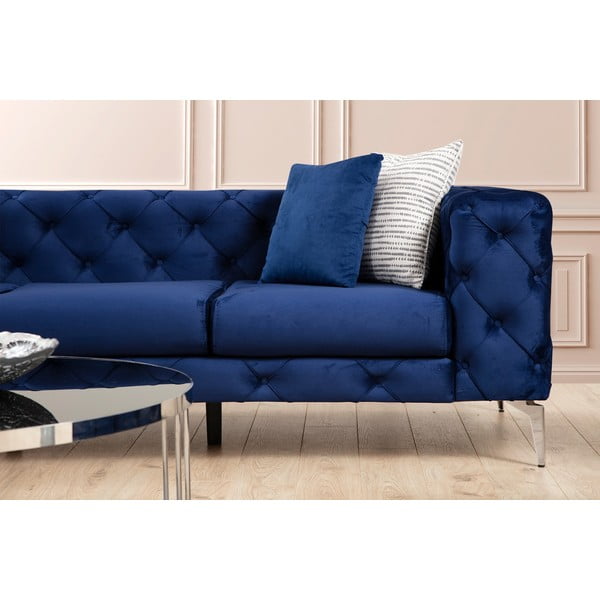 Ciemnoniebieska aksamitna sofa 197 cm Como – Artie-image-4