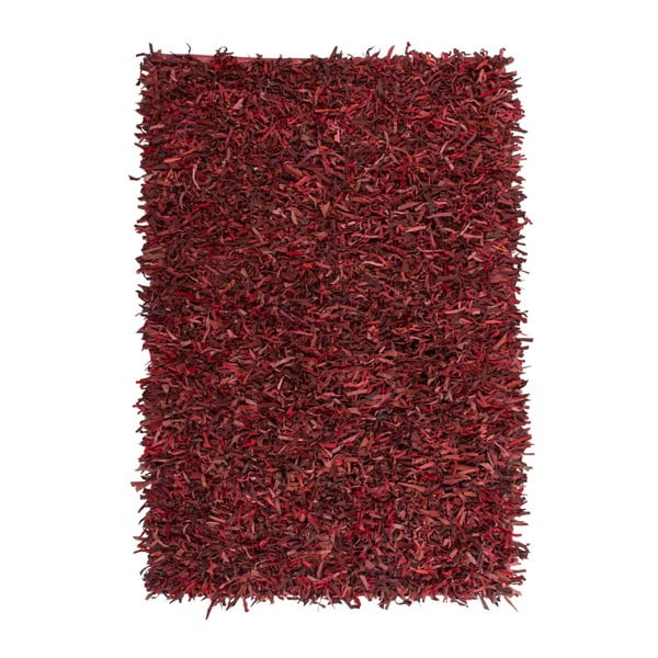 Czerwony skórzany dywan Rodeo, 160x230cm