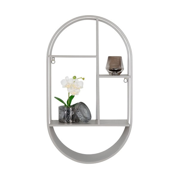 Jasnoszara wielopoziomowa metalowa półka 35 cm Feira – House Nordic-image-3