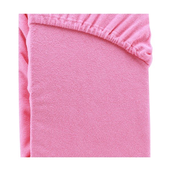 Ciemnoróżowe prześcieradło elastyczne z dużym dodatkiem bawełny AmeliaHome Ruby, 200x100-120 cm-image-2