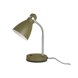 Zielona lampa stołowa Leitmotiv Study, wys. 30 cm