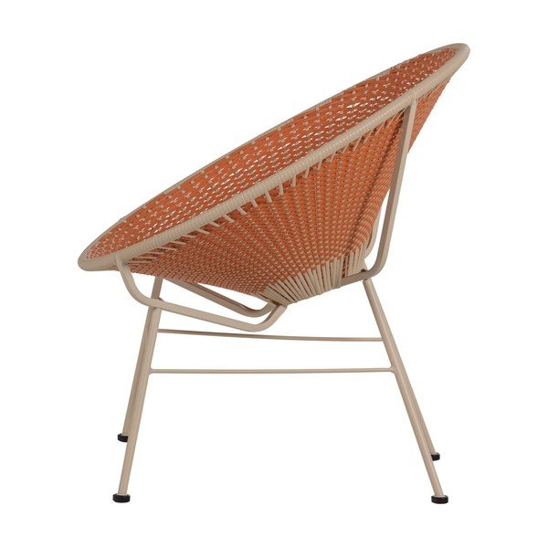 Pomarańczowy fotel ogrodowy ze sztucznego rattanu Kazoun – WOOOD-image-3