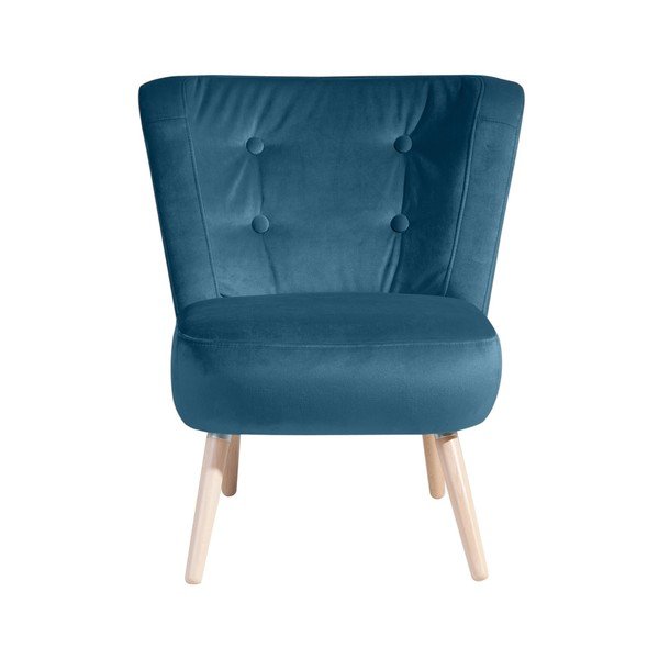 Niebieski fotel Max Winzer Neele Velvet-image-1