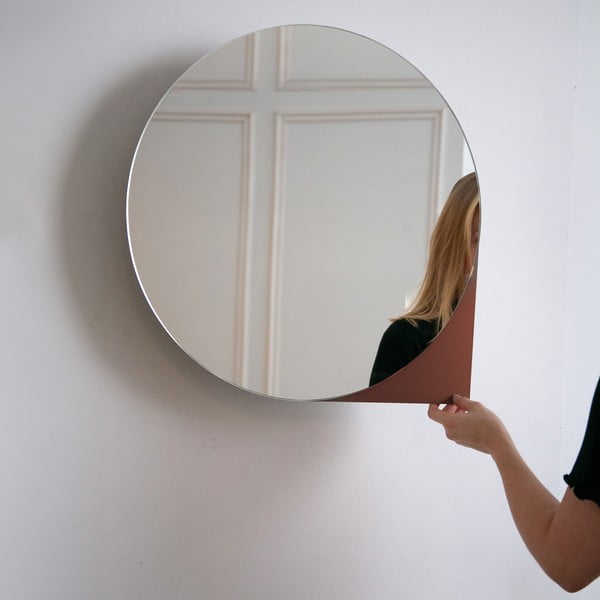 Metalowa wisząca/z lustrem szafka łazienkowa w kolorze terakoty 55x55 cm Sonnet – Spinder Design-image-2