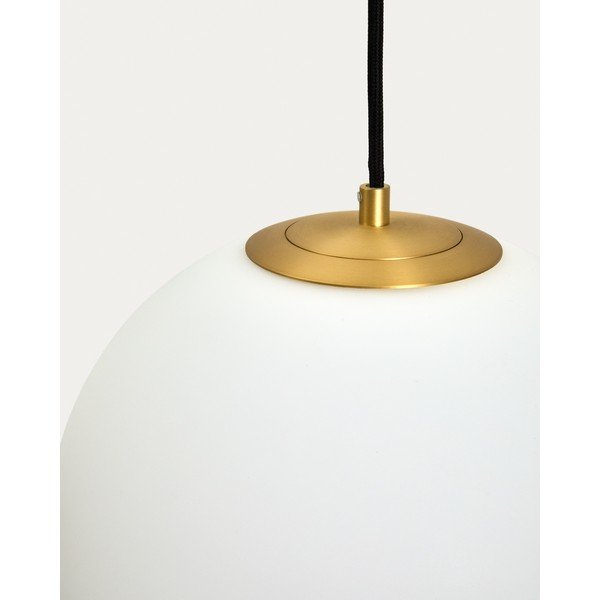 Lampa wisząca w biało-złotym kolorze ze szklanym kloszem ø 10 cm Brisia – Kave Home-image-2