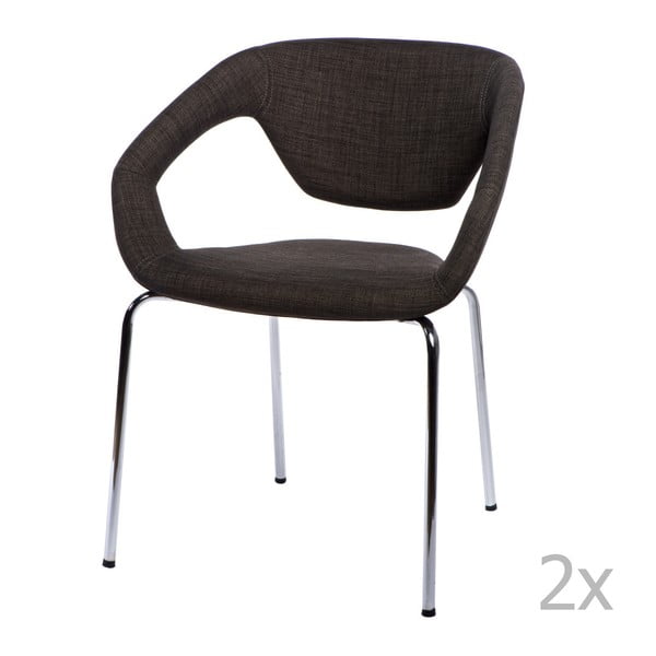 Zestaw 2 krzeseł D2 Space, tapicerowane, brązowe