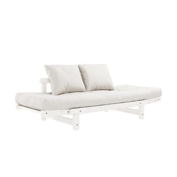 Sofa rozkładana z jasnobeżowym pokryciem Karup Design Beat White/Natural-image-4