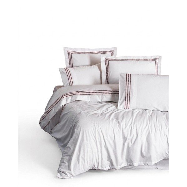 Biała pościel dwuosobowa z bawełny renforcé 240x220 cm Red Heritage Lines – Mila Home Luxury