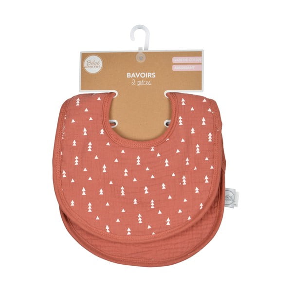 Ceglaste śliniaki muślinowe zestaw 2 szt. – Bébé Douceur-image-2