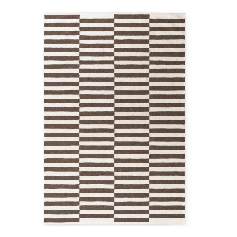 Biały/brązowy wełniany dywan dwustronny/tkany ręcznie 200x300 cm Vika – Hanse Home