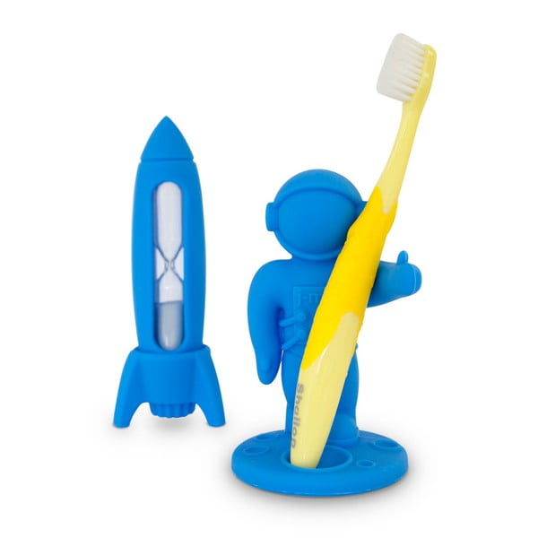 Niebieski zestaw dziecięcy do mycia zębów J-Me Rocket & Apollo