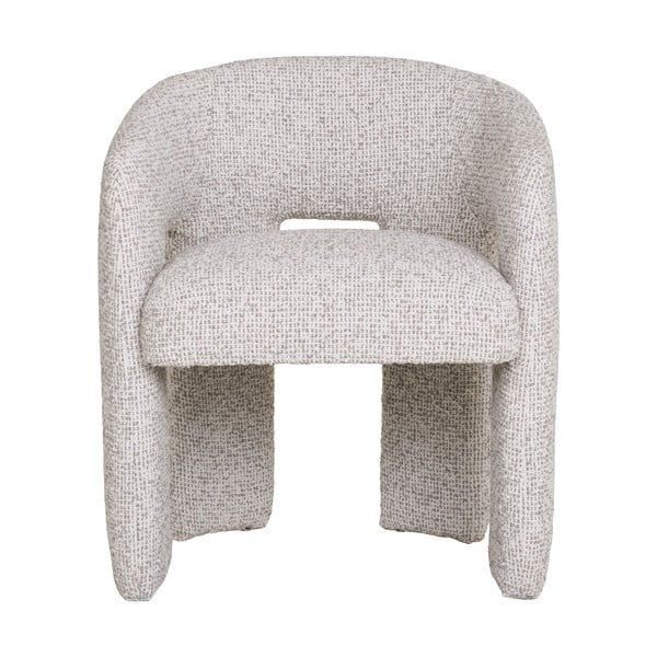 Jasnoszary tapicerowany fotel jadalniany z podłokietnikami Monroe – House Nordic-image-3