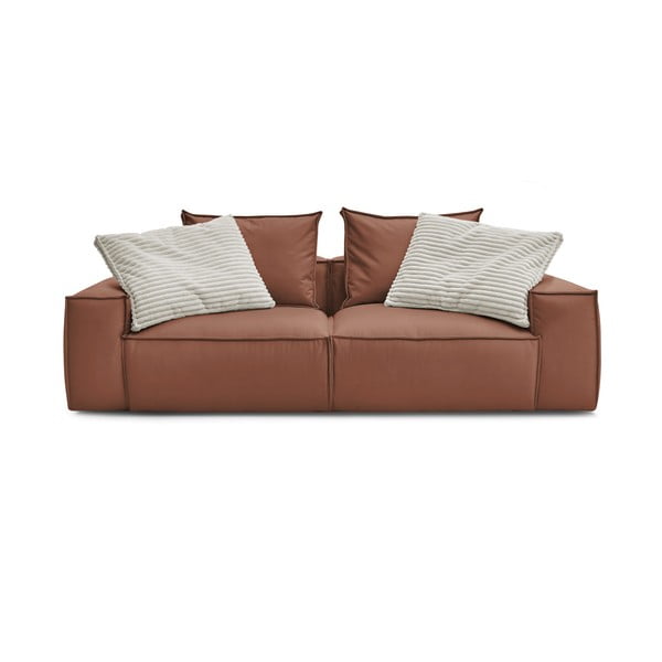 Ciemnobrązowa sofa z imitacji skóry 260 cm Boheme – Bobochic Paris-image-3