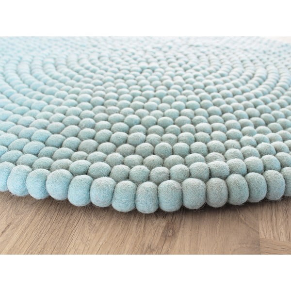 Pastelowoniebieski wełniany dywan kulkowy Wooldot Ball Rugs, ⌀ 200 cm