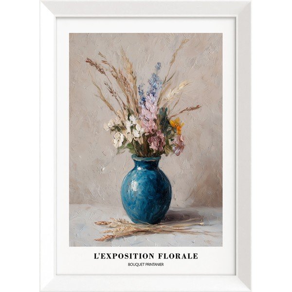Obraz drukowany z ramą w zestawie 56x75 cm Blue Vase – Styler