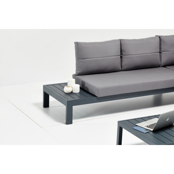 Czarno-szary aluminiowy zestaw mebli ogrodowych dla 3 osób Verona – Floriane Garden-image-4