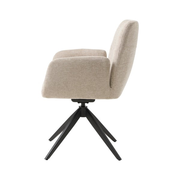 Kremowy tapicerowany fotel jadalniany z podłokietnikami Roxana – Unique Furniture-image-4