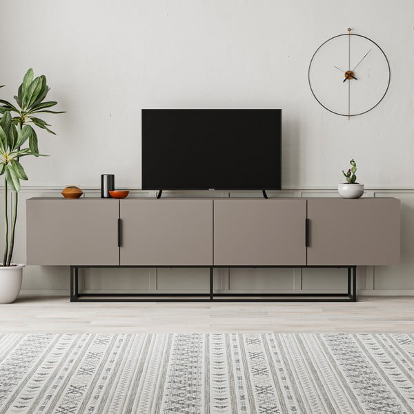 Szarobeżowa szafka pod TV 200x55 cm Titan – Marckeric-image-1