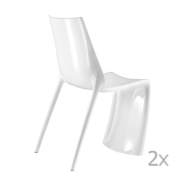 Zestaw 2 białych krzeseł Pedrali Smart