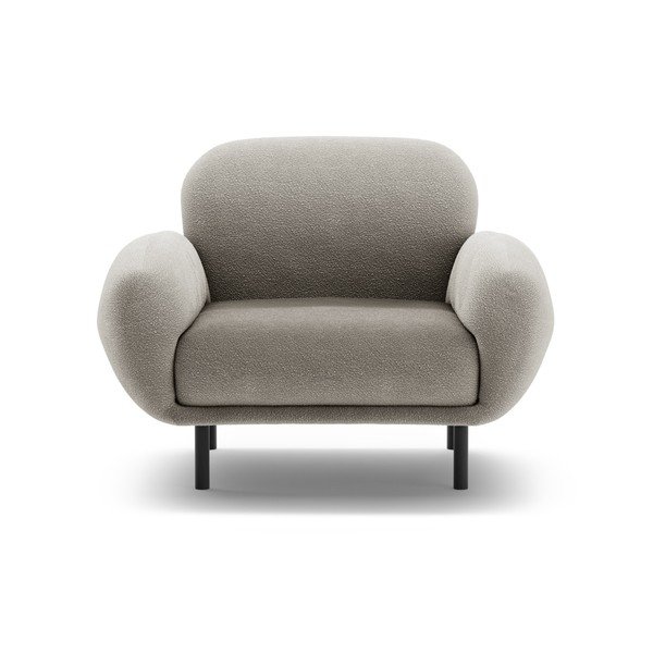 Szary fotel z materiału bouclé Poppy – Micadoni -image-1