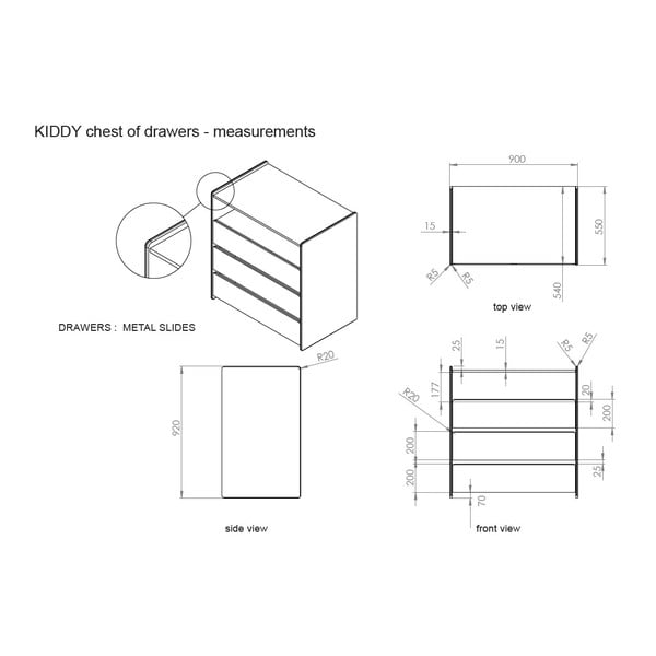 Biała komoda dziecięca Vipack Kiddy-image-4