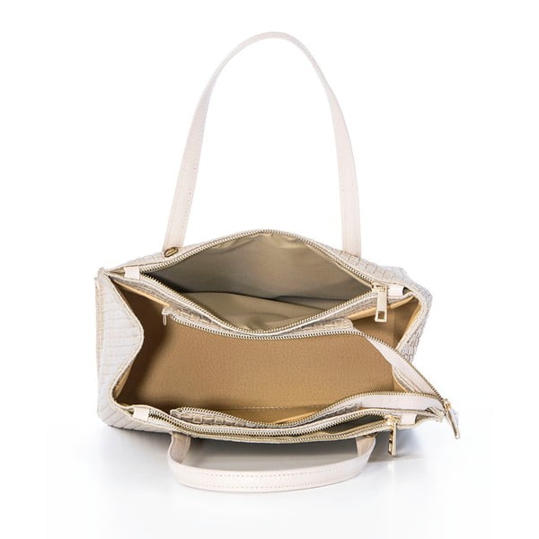 Skórzana torebka Suede Braid Beige-image-2
