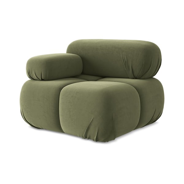 Jasnozielony aksamitny moduł sofy (lewostronny) Lokua – Makamii-image-1