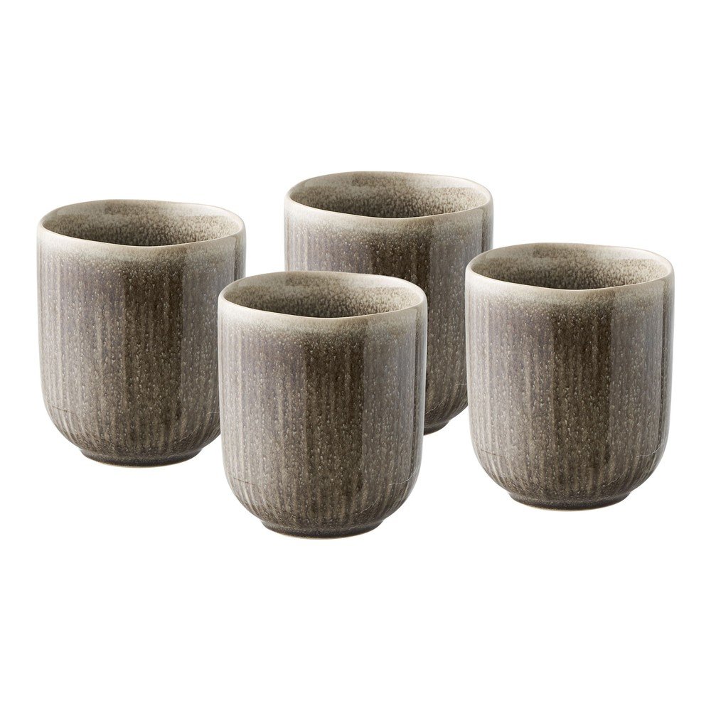Szarobeżowe kamionkowe filiżanki zestaw 4 szt. 360 ml Viola – House Nordic