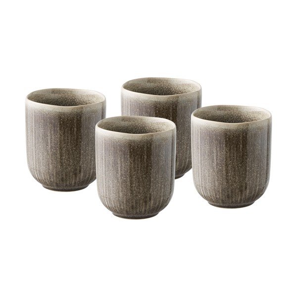 Szarobeżowe kamionkowe filiżanki zestaw 4 szt. 360 ml Viola – House Nordic