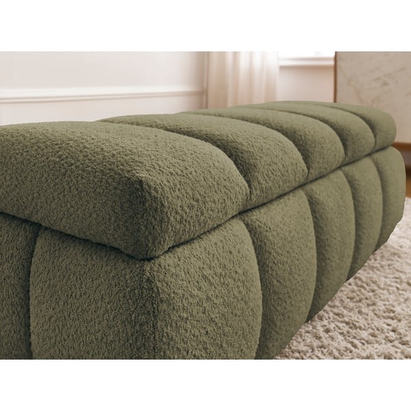 Zielona  ławka z materiału bouclé – Bobochic Paris-image-1