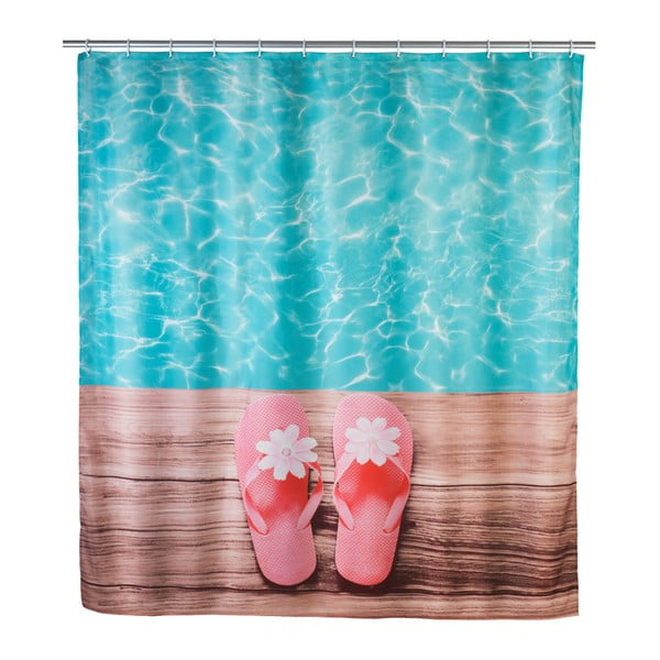 Kolorowa zasłona prysznicowa Wenko Hawaii, 180x200 cm