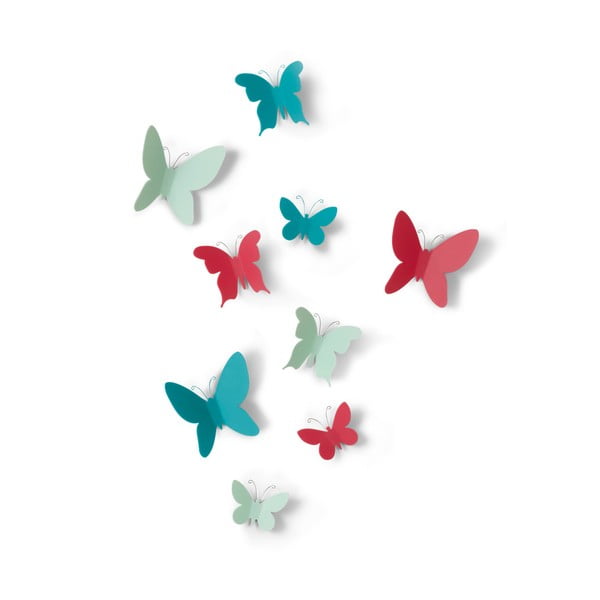 Zestaw 9 dekoracji ściennych 3DUmbra Butterflies