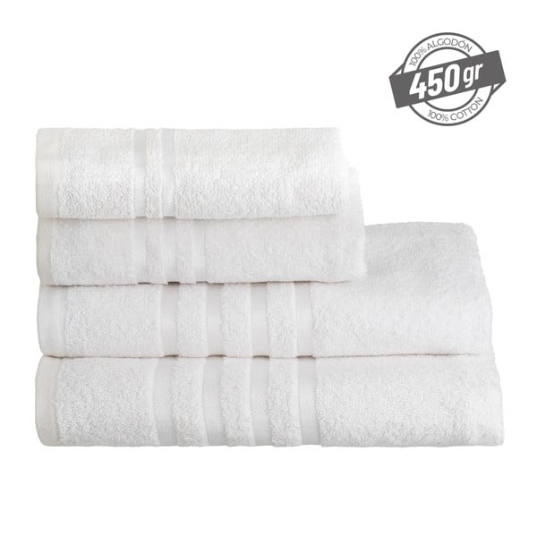 Biały bawełniany ręcznik kąpielowy frotte 70x140 cm Simple – Casa Selección-image-4