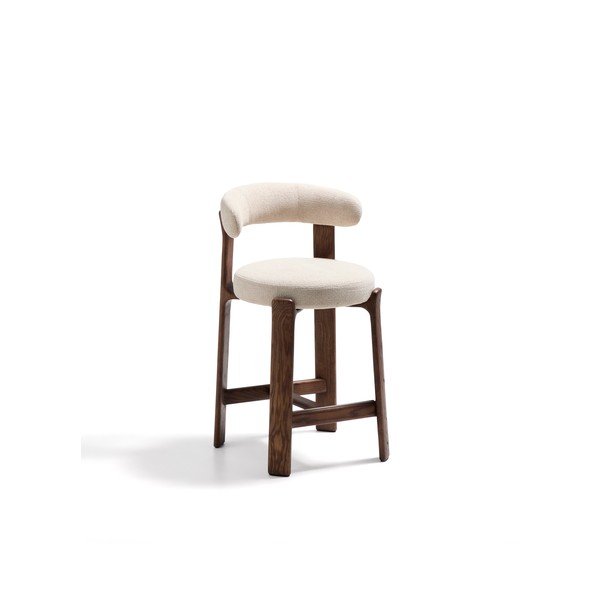 Hoker w kolorze beżowo-ciemnonaturalnym z litego drewna jesionowego (wysokość siedziska 65 cm) Granite – Kave Home