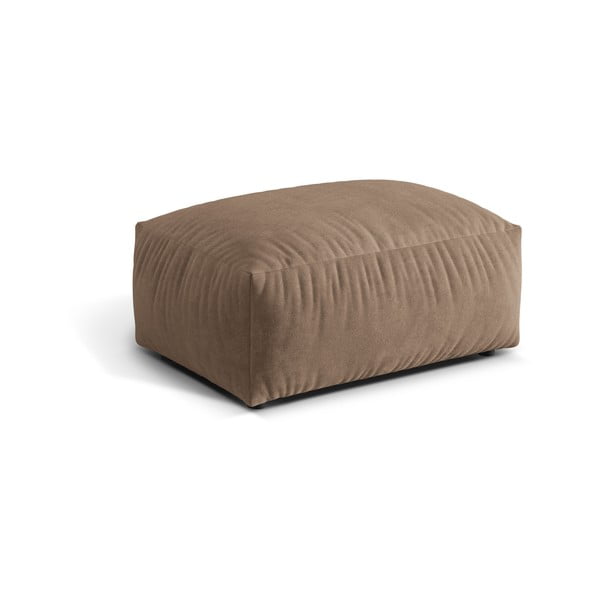 Jasnobrązowy aksamitny podnóżek modułowy Martina – Micadoni -image-1